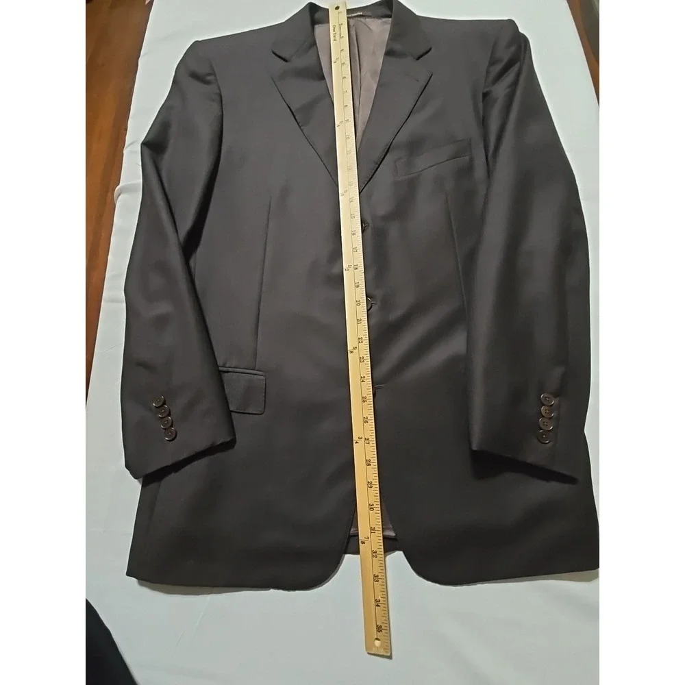 Ermenegildo Zegna Milano Trofeo 56L Dark Brown Stripe Wool Sport Coat